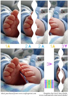 Baby Boy Feet Square Wavy Side Stacker