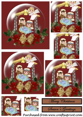 Christmas Nativity Snow Globe Square Pyramid 2