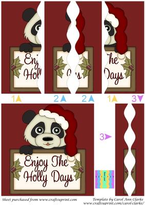 Cute Panda and Christmas Sign Square Wavy Side Stacker 1