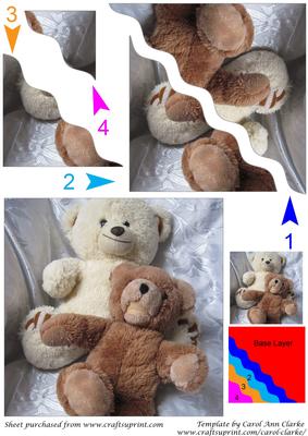 Playful Teddy Bears Square Wavy Corner Stacker