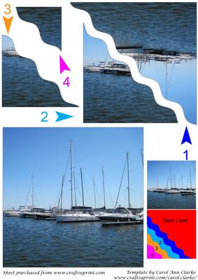 Row of Yachts Square Wavy Corner Stacker