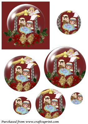 Christmas Nativity Snow Globe Circle Pyramid 2