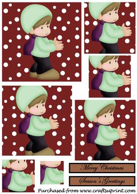 Christmas Boy Square Pyramid