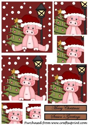 Christmas Pig Square Pyramid 1