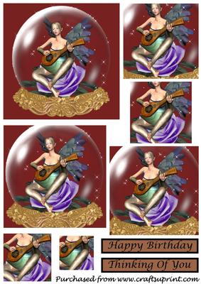 Guitar Playing Fairy Square Pyramid 1