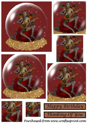 Guitar Playing Fairy Square Pyramid 2