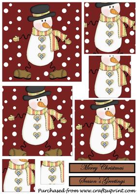 Christmas Snowman Square Pyramid 1