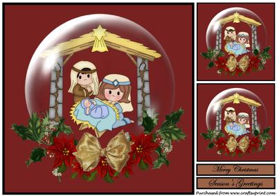 Christmas Nativity Snow Globe Topper
