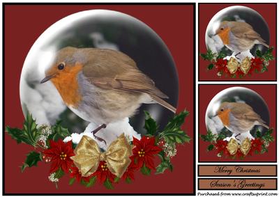 Christmas Robin Snow Globe Topper