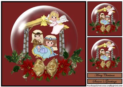 Christmas Nativity Snow Globe Topper 2