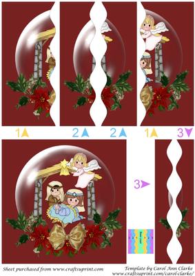 Christmas Nativity Snow Globe Square Wavy Side Stacker 2