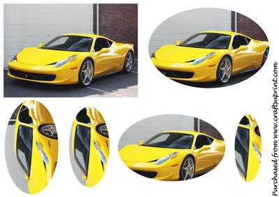 Yellow Ferrari Oval Pyramid