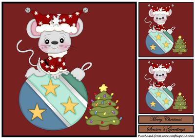 Christmas Mouse with Christmas Tree Topper