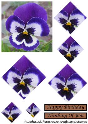 Blue Pansy Diamond Pyramid