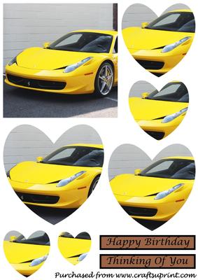 Yellow Ferrari Heart Shaped Pyramid
