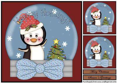 Christmas Penguin Snow Globe Topper 4