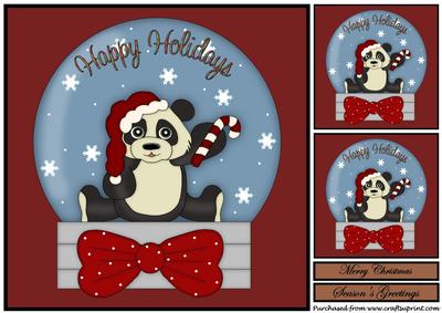 Christmas Panda Snowglobe Topper 1