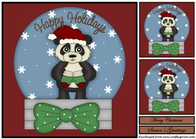 Christmas Panda Snowglobe Topper 2