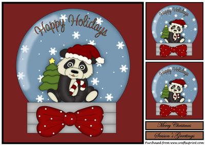 Christmas Panda Snowglobe Topper 3