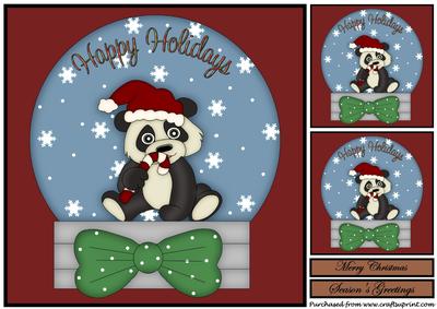 Christmas Panda Snowglobe Topper 4