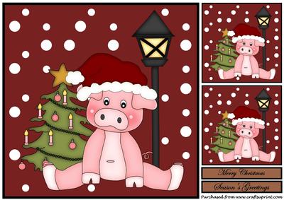 Christmas Pig Topper 1