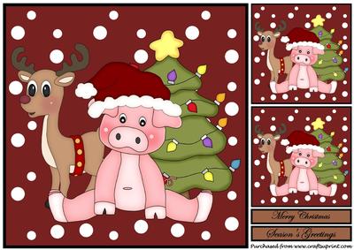 Christmas Pig Topper 2