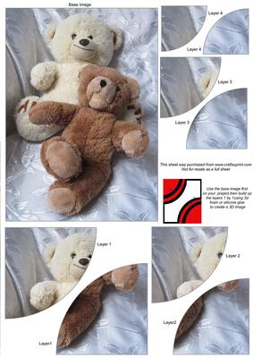 Playful Teddy Bears Duo Corner Stacker
