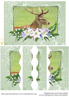 Male Red Deer Wavy Side Stacker Card