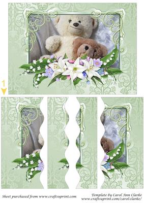 Playful Teddy Bears Wavy Side Stacker Card