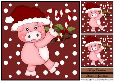 Christmas Pig Topper 3