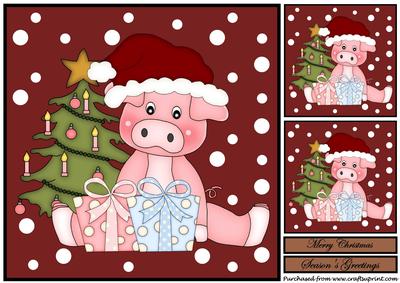 Christmas Pig Topper 5