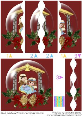 Christmas Nativity Snow Globe Square Wavy Side Stacker