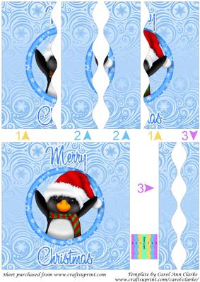 Cute Christmas Penguin Square Wavy Side Stacker