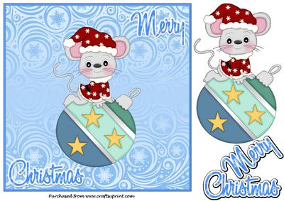 Christmas Santa Mouse Decoupage