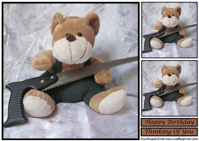 Handy Teddy with Handsaw Topper