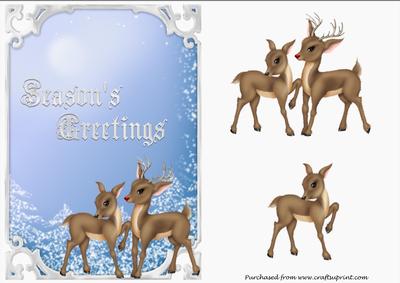Christmas Reindeers Decoupage