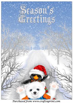 Christmas Penguin and Bear A4