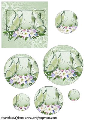 Butterflies and Flowers Circle Pyramid