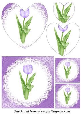 Mauve Tulip Heart Shaped Pyramid