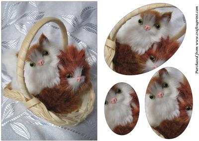 Kittens in Basket Oval Pyramid