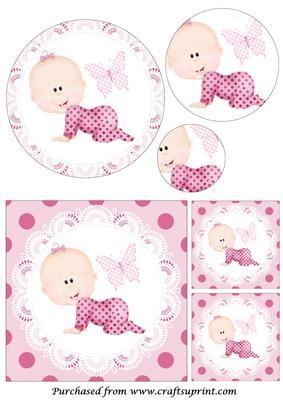 Crawling Baby Girl Circle Pyramid