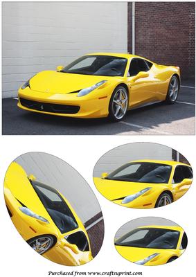 Yellow Ferrari Oval Pyramage