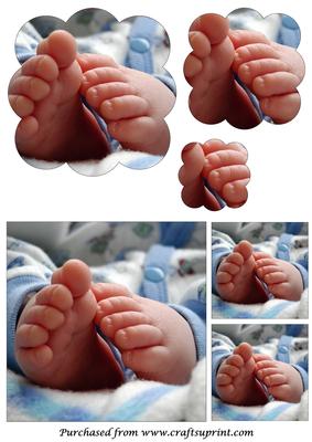 Baby Boy Feet Scalloped Pyramid