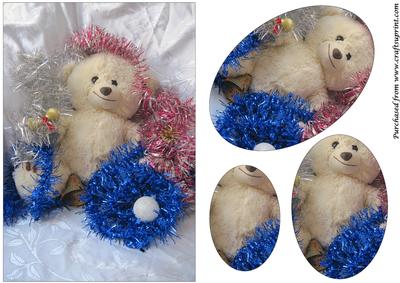 Christmas Teddy Bear Oval Pyramid