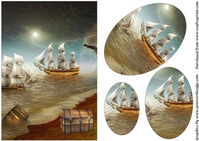 Pirate Ship Oval Pyramage