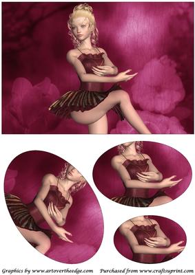 Ballerina and Roses Oval Pyramid