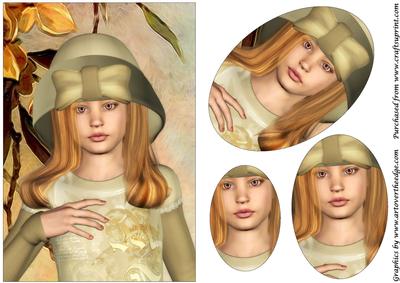 Retro Girl Oval Pyramid