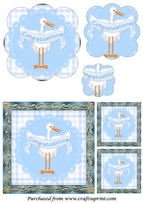 New Baby Boy Scalloped Pyramid