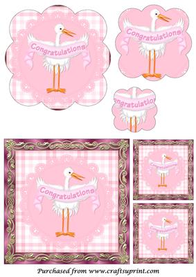 New Baby Girl Scalloped Pyramid