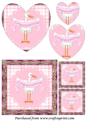 New Baby Girl Heart Shaped Pyramid